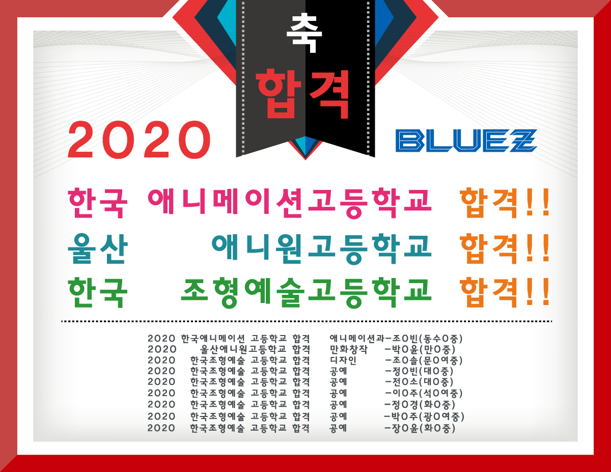 2020학년도 예고/애니고 전원합격 !!